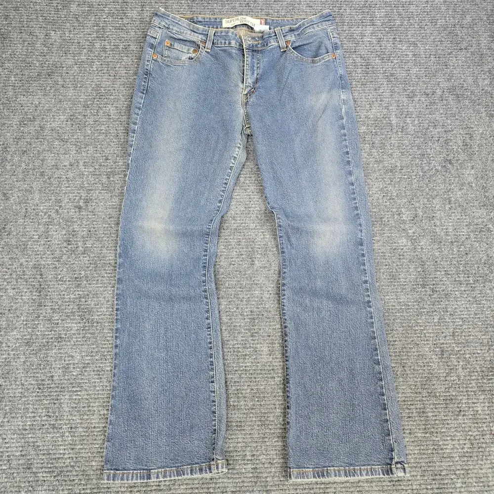 Vintage Levi's 518 Superlow Boot Cut Juniors Jeans 11S 32x30 Y2K